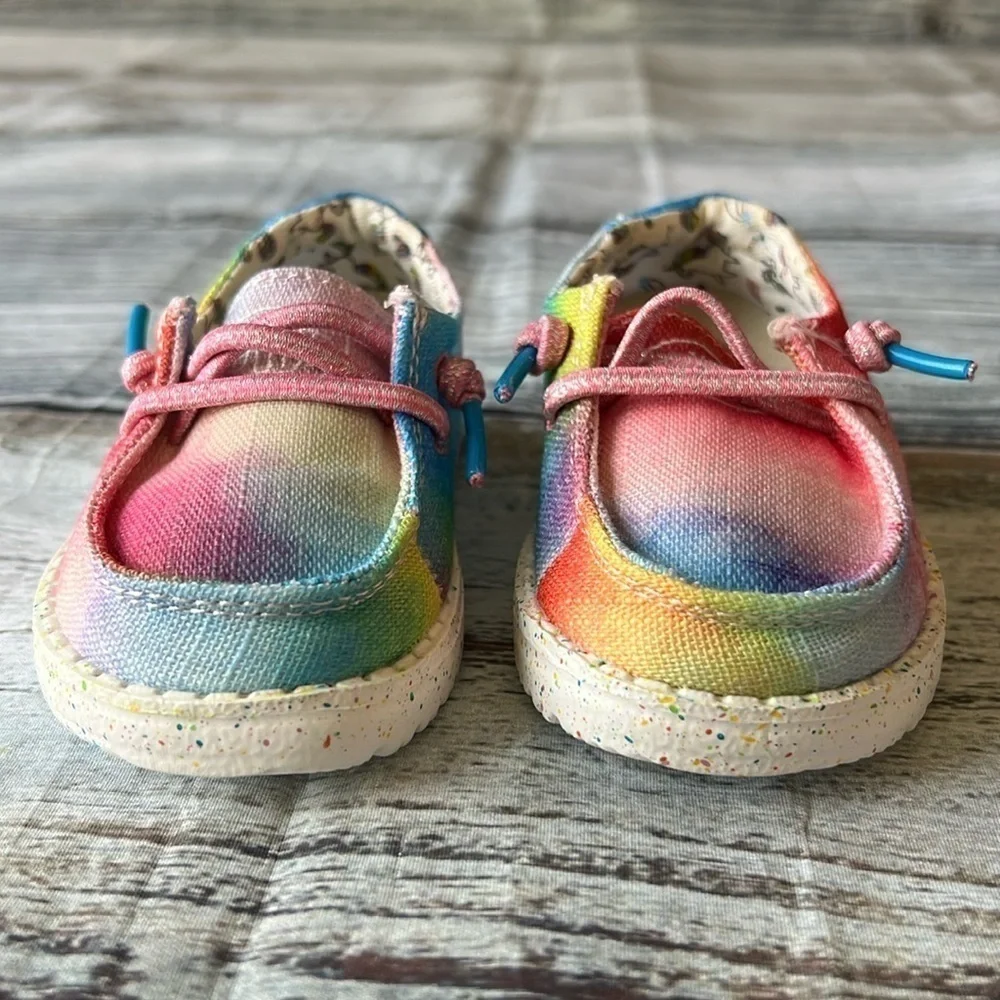 Heydude Girls Toddler Slip-On Shoes Unicorn Inside Multi Color Size K5.
